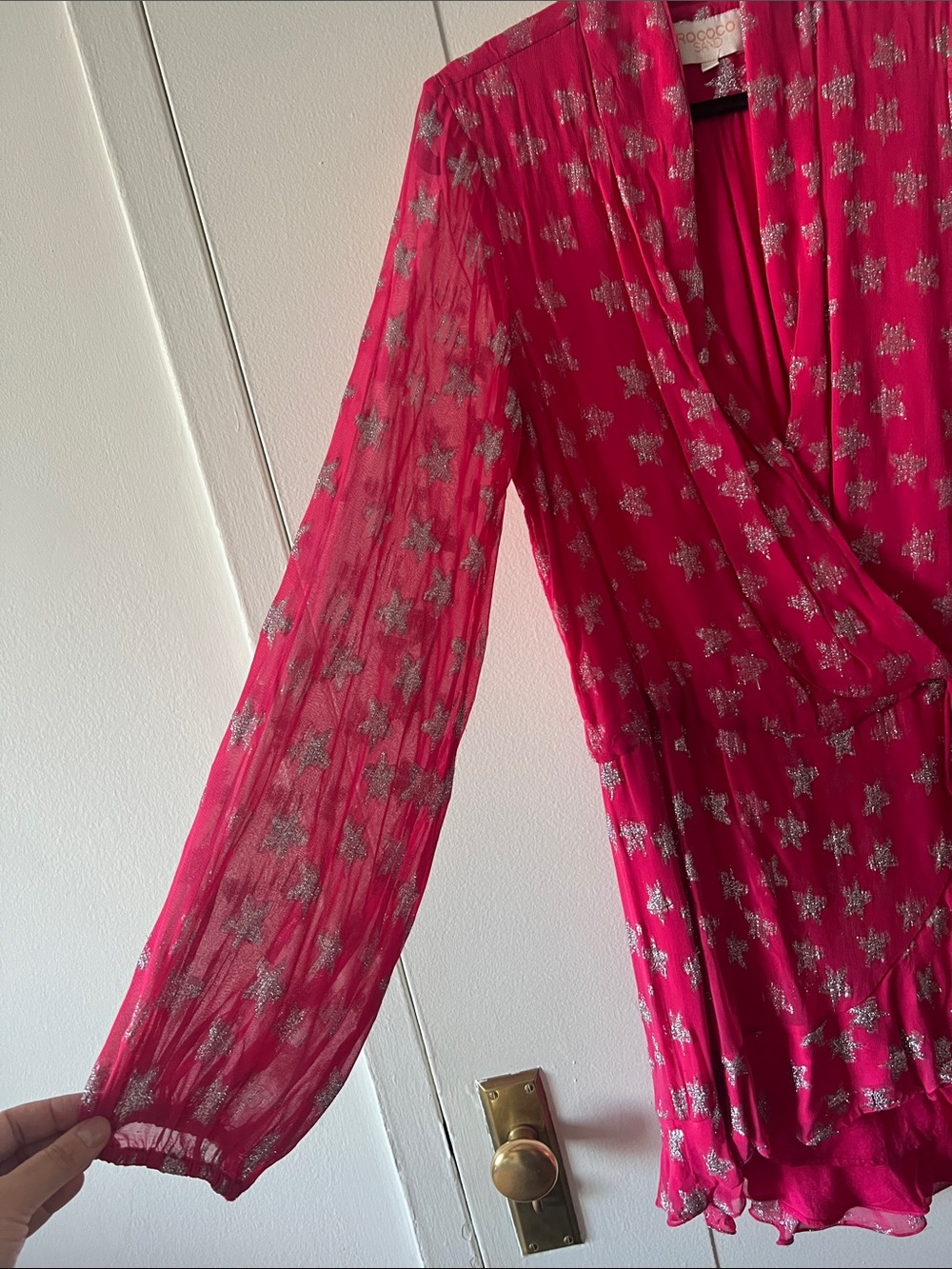 Rococo Sand Hot Pink Metallic Star Dress - Picture 6 of 13